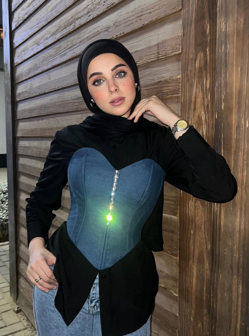 Handmade denim corsets